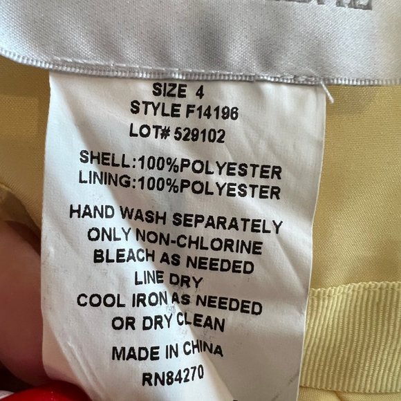 Soft Butter Yellow Gown/Formal Dress, David's Bridal, Size 4 - Picture 5 of 5